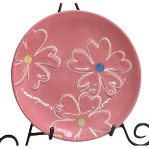Easter Spring Ceramic Plate Pink Flower Blossoms & Blooms 8"